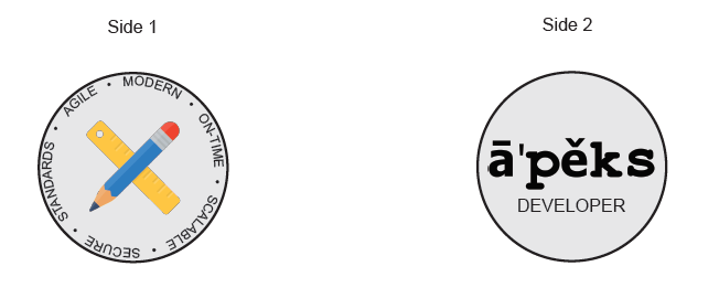 The initial sketch of the Oracle APEX challenge coin in 2019.