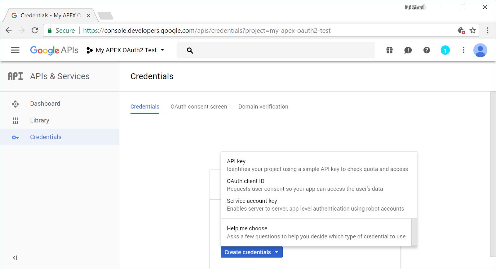 Figure 5: Create a OAuth client ID credential