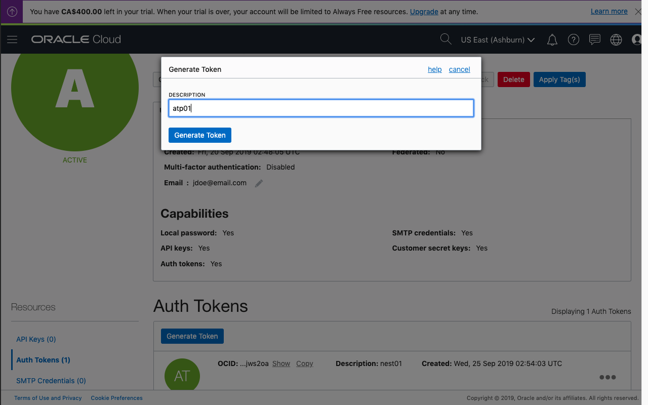 Generate an Auth Token