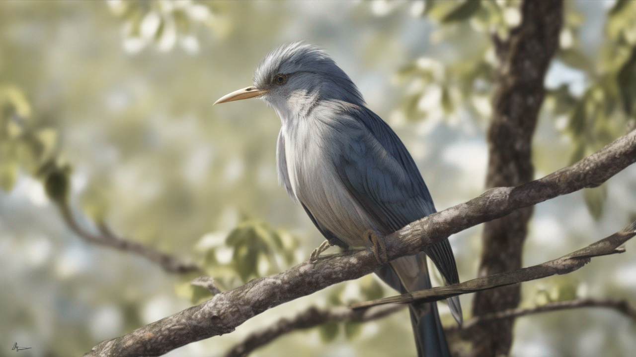 Photo of a bird perched on a tree, generated using a Stability Diffusion model.