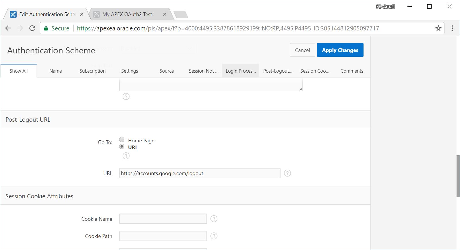 Figure 15: Set the Post-Logout URL