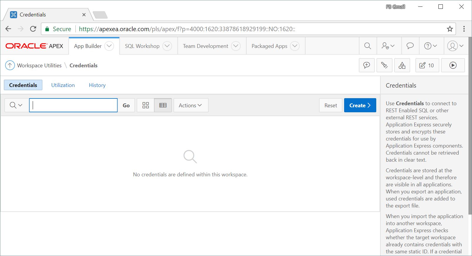 Figure 10: Create a Credential