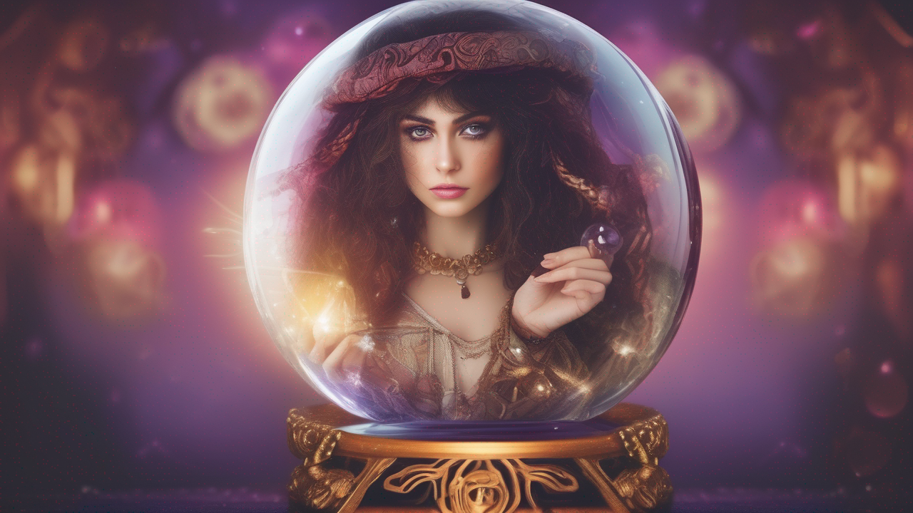 Woman in a crystal ball
